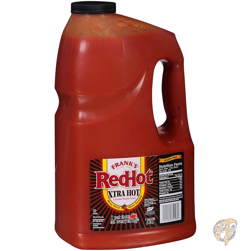 Frank's RedHot フランクズレッドホット Xtra Hot カイエンペッパー ホットソース 1ガロン（約3.78L）業務用 3倍辛口 グルテンフリー コーシャ対応 激辛ソース 激辛 辛い 大量