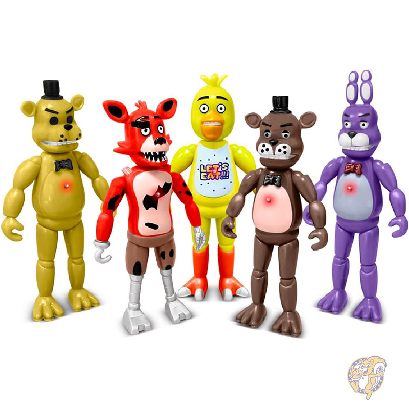 ファイブナイツアットフレディーズ アクションフィギュア ファイブ・ナイツ・アット・フレディーズ Five Nights at Freddy’s 5体セット 約13.5～15cm 可動式 関節 ライト付き PVC コレクション 人形 ケーキトッパー 10,172円