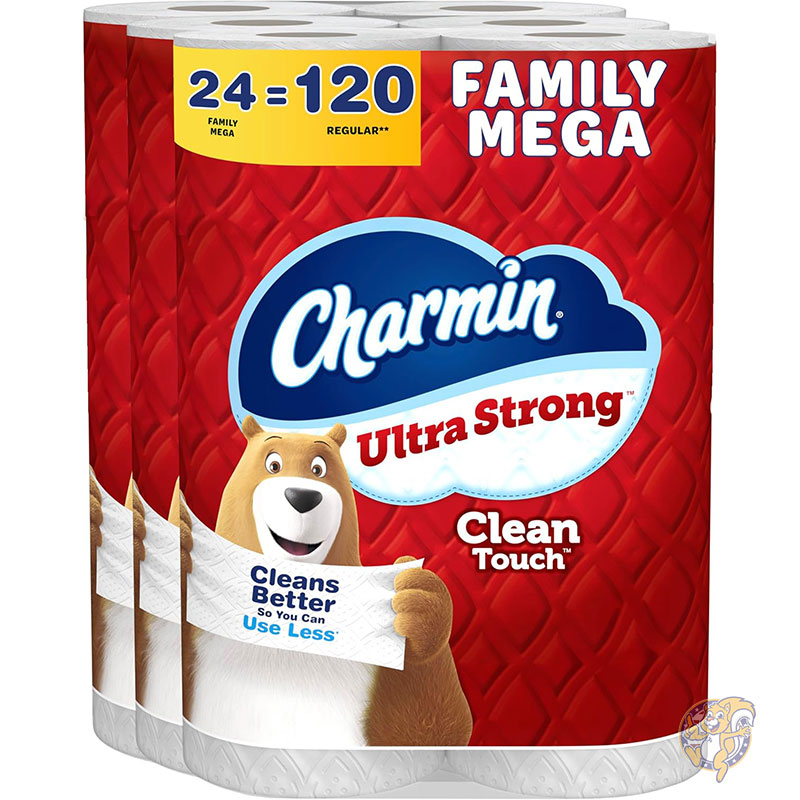 【クーポン配信中】Charmin シャーミン Ultra Strong Clean Touch トイレットペーパー 24ロール Family Mega Rolls 275枚×24 強力 吸収 ソフト 120ロール相当 バスティッシュ 大容量 アメリカ 輸入品 アメリカ日用品 まとめ買い 10,657円