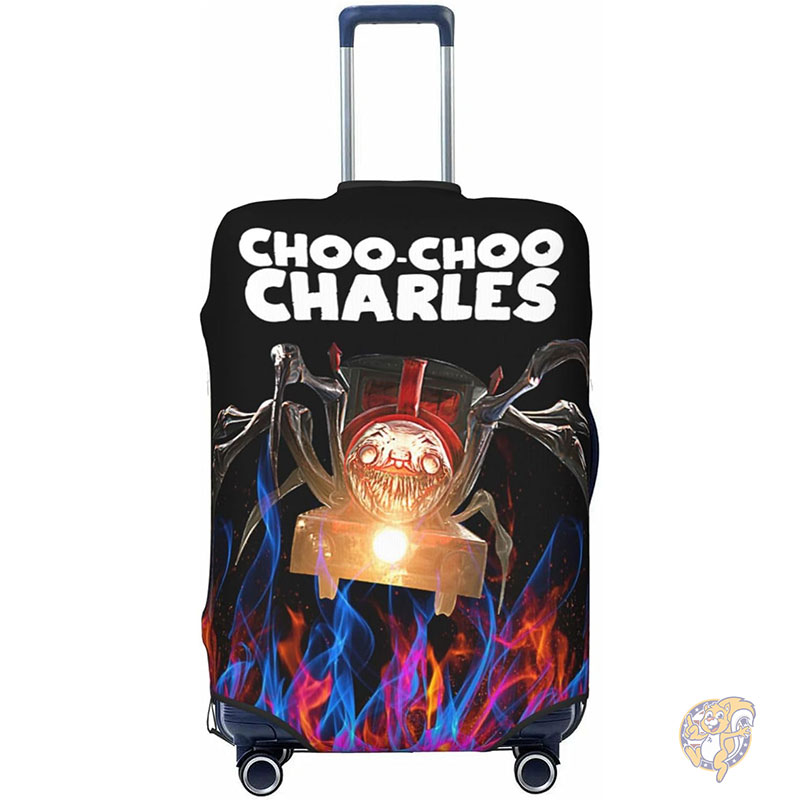 Obpoewk オブポウィーク Choo-Choo Charles スーツケースカバー XLサイズ 71～79cm キャリーケースカバー ブラック ラゲッジカバー 伸縮 防塵 傷防止 旅行