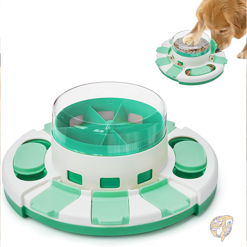 【クーポン配信中】Potaroma ポタロマ 犬用 知育玩具 パズルトイ 2段階 スローフィーダー おやつディスペンサー 早食い防止 IQトレーニング ストレス解消 全犬種対応 約10.7cm グリーン ホワイト｜パームスアメリカ