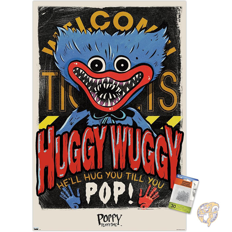 【クーポン配信中】ポピープレイタイム ハギーワギー ポスター Poppy Playtime Huggy Wuggy ポスター 約57×86cm 画鋲セット付 公式ライセンス ウォールポスター