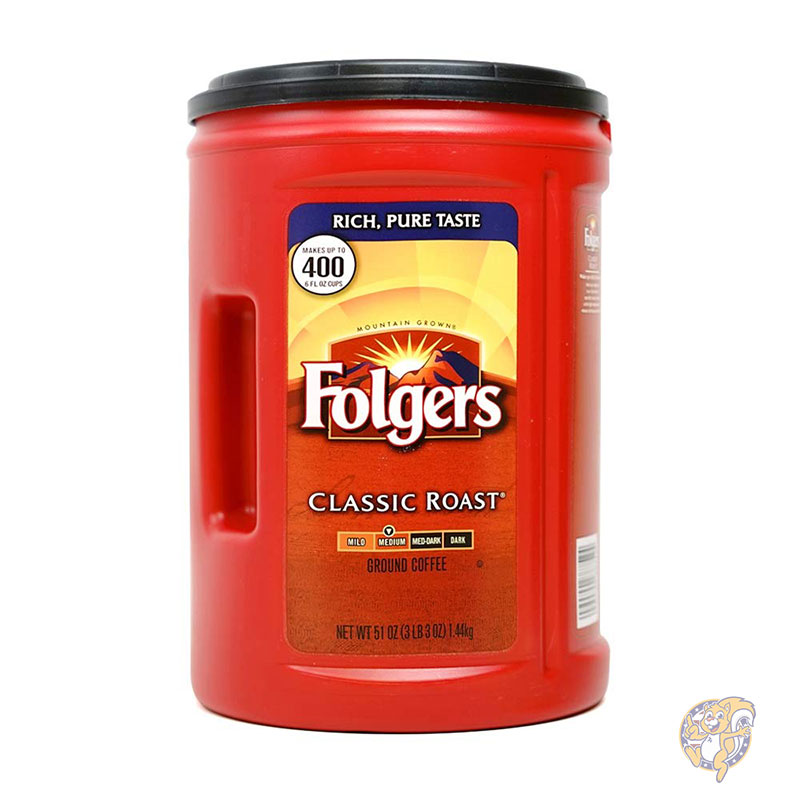 フォルジャーズ Folgers クラシックロースト 挽きコーヒー 約1.45kg 中煎り ファイングラインド 100%ピュアコーヒー 大容量 レギュラーコーヒー｜パームスアメリカ
