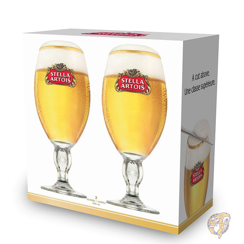 【クーポン配信中】Stella Artois ステラアルトワ ビールグラス 2個セット 約330ml ギフトセット 公式グッズ チャリスグラス クリア おしゃれ 父の日|パームスアメリカ