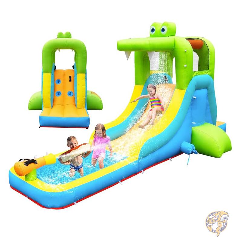 【20日最大4000円クーポン】Inflatable Water Slide インフレータブル ウォータースライダー バウンスハウス ワニテーマ エア遊具 大型プール 巨大 大きい プール 日本未発売 ウォーターパーク 水遊び 家庭用 庭遊び 業務用 イベント お祭り NBSPORT エヌビースポーツ|パームスアメリカ