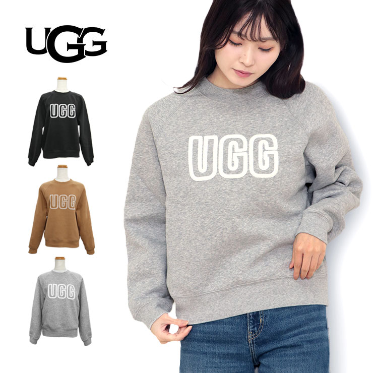 アグ UGG Logo Crewneck レディース 汗水 1171477 調教師 汗水 裏起毛 長袖 黒 BLACK 薄墨色 GRHE ベージュ CHESTNUT ブランド名 トップス 汗水 レディース お上さん ブランド名 長袖 裏 起毛 レディーストップス 秋 冬 秋冬
