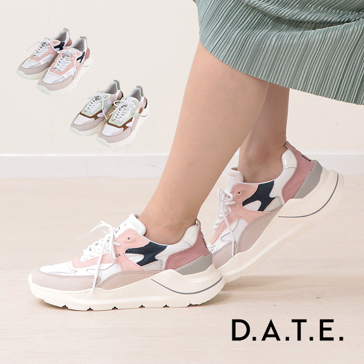 楽天市場】デイト スニーカー フーガ ピンク マルチカラー レディース