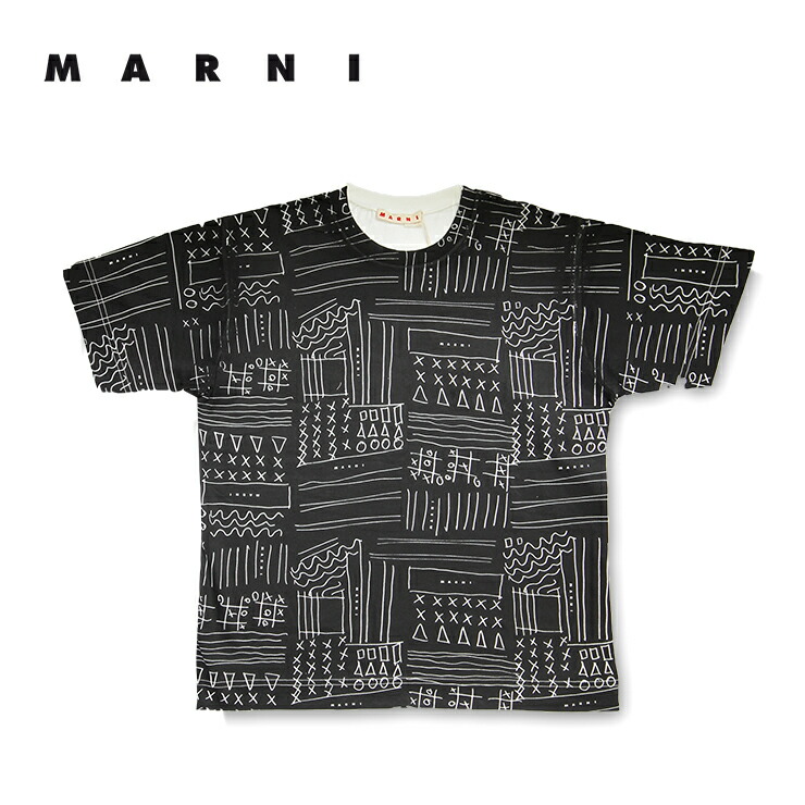 MARNI マルニ M01106 手描き風刷り上げるプルオーバー レディース お上さん トップス プルオーバー 今めかしい ブランド名 愛くるしげ 成年者 かっこいい 春 夏 心地よい 綿100％ 綿織物プルオーバー ブランド名ロゴタイプ 半袖 レディースプルオーバー 半袖プルオーバー マルニプルオーバー