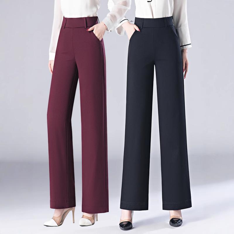 パンツ レディース ズボン ボトムス ハイウエスト ワイドパンツ ストレートパンツ ロングパンツ 春夏 ゆったり 大きいサイズ 体型カバー 着痩せ 細見え 伸縮性 通気性 カジュアル 普段使い お出かけ 通勤用 シンプル 無地 おしゃれ きれいめ 高級感｜パルコショップ