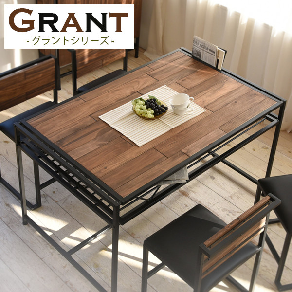 ダイニングテーブル 天然木 北欧 木製 テーブル 【GRANT -グラントシリーズ-】 作業台 北欧 木製 アイアン おしゃれ オイル アンティーク 植物性オイル 塗装 モダン スタイリッシュ ハンドメイド ナチュラル