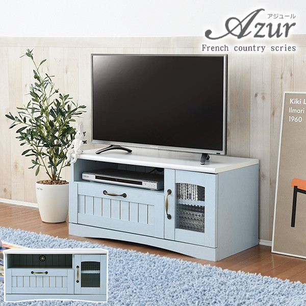 【8%OFFクーポン有★～9日20時～6時間】フレンチカントリー テレビ台 【Azur】アジュール テレビボード コンパクト 幅80 奥行 40 テレビラック 32型 姫 フレンチ家具