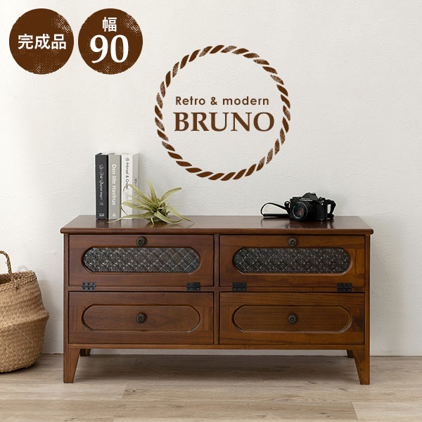 楽天市場】【3連休限定☆5％OFFクーポンあり】レトロ花ガラス テレビ台 幅90cm 開き扉タイプ【Bruno】ブルーノ（テレビ台 ローボード  おしゃれ 完成品 収納 32インチ 32型 32V レトロ 昭和レトロ 大正ロマン モダン ガラス すりガラス 収納 棚 可動 引き出し 引出し ...