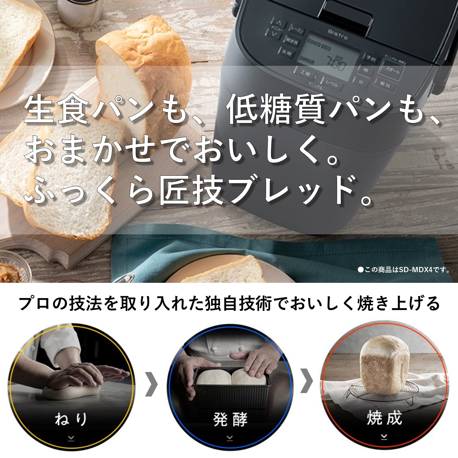パナソニック ホームベーカリー SD-MT4-W
