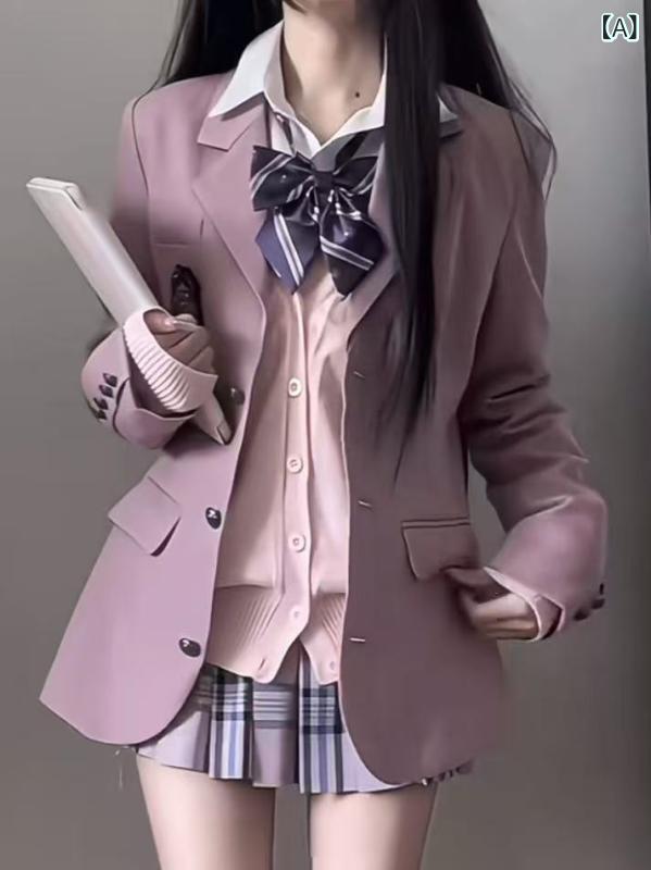 セーラー服上下セット レディース プリーツスカート ブラウス リボンタイ シンプル ベーシック定番無地スタンダードナチュラルカジュアル普段使い