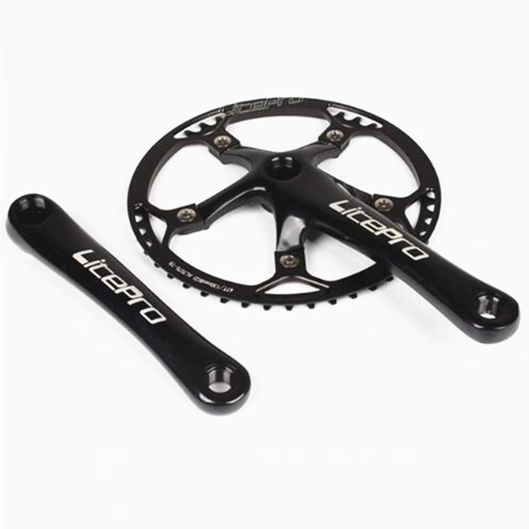 Folding Bike Square Bicycle Crank Crankset BCD130 Single 53T Chainwheel Aluminum Alloy Crankset 黒｜PANCHASEMART