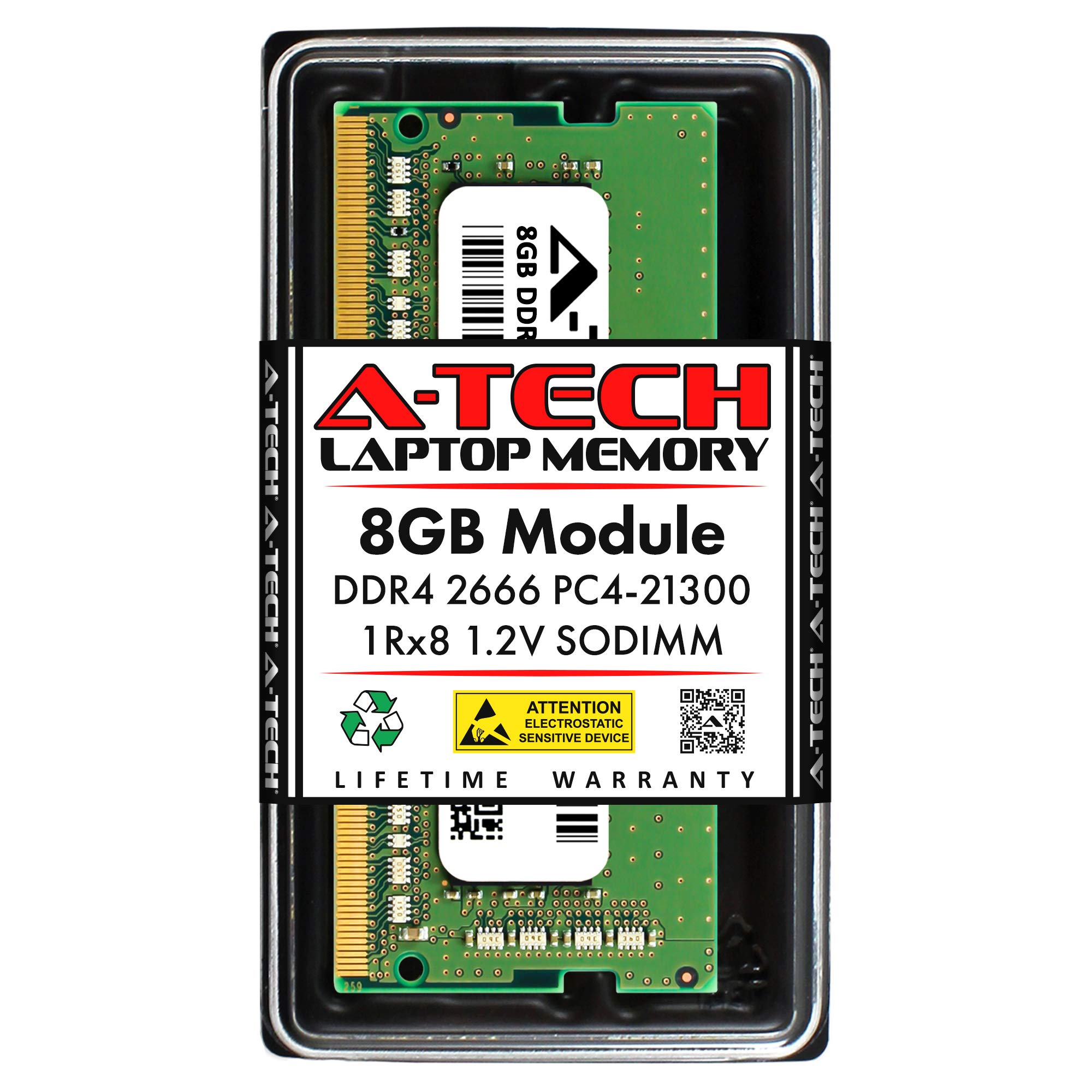 A-Tech 8GB RAM 交換用 Micron MTA8ATF1G64HZ-2G6E3 | DDR4 2666MHz PC4-21300 SODIMM 1Rx8 1.2V 260ピン ノンECCノートパソコンメモリモジュール (MTA8ATF1G64HZ-2G6E3-ATC)|PANCHASEMART