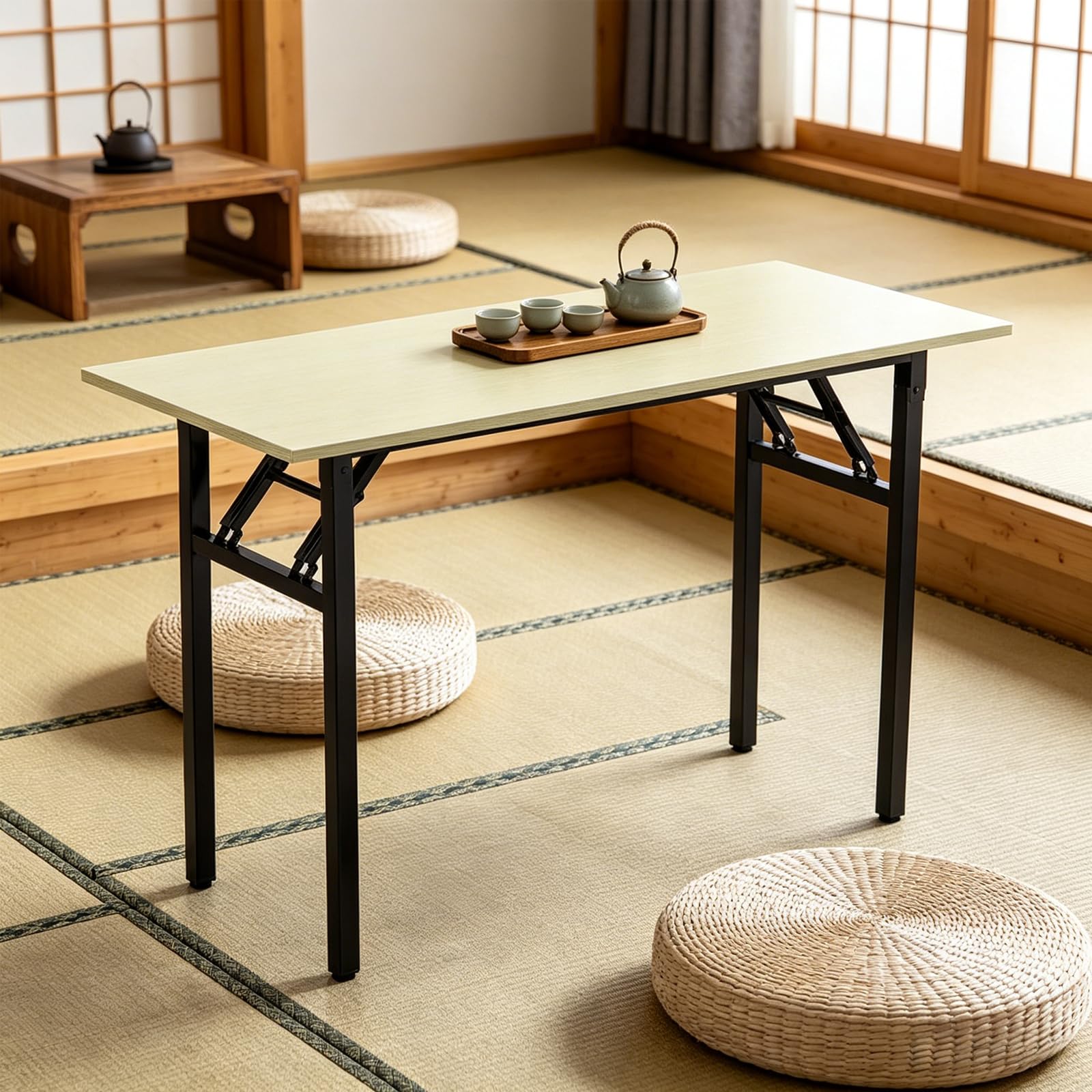 折りたたみ 会議用テーブル 収納ラックなし シンプル ミーティングデスク ワークデスク 長机 オフィス家具 キャスター付き 移動式 スタッキング 頑丈設計 省スペース コンパクト 少人数 打｜PANCHASEMART