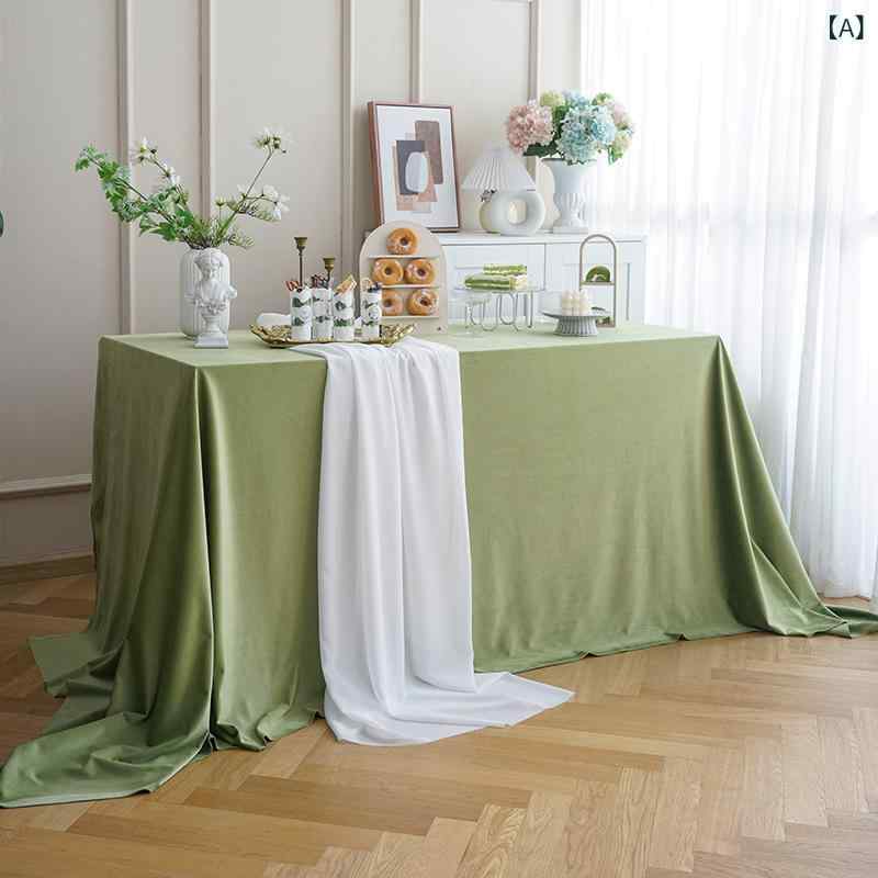 テーブルクロス イベント結婚式誕生日パーティー撮影背景布装飾デコレーション テーブル 無地 緑グリーン抹茶色 ナチュラル シンプルおしゃれ定番ベーシックスタンダードカジュアルマルチクロス画像
