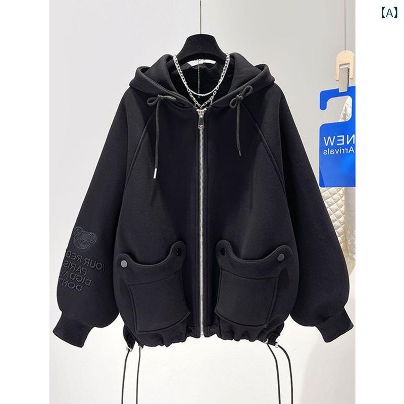パーカー レディース ジップアップ フード付き ビッグシルエット シンプル ベーシックスタンダードナチュラル定番カジュアル普段使い無地