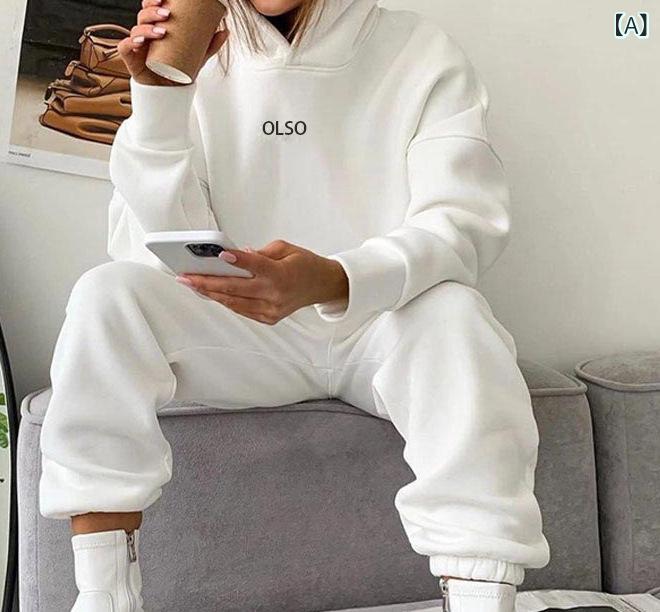 セットアップ レディース ショート丈スウェットロゴ入りトップス ウエストゴムパンツ シンプルベーシック 定番 スタンダードナチュラルカジュアル普段使い