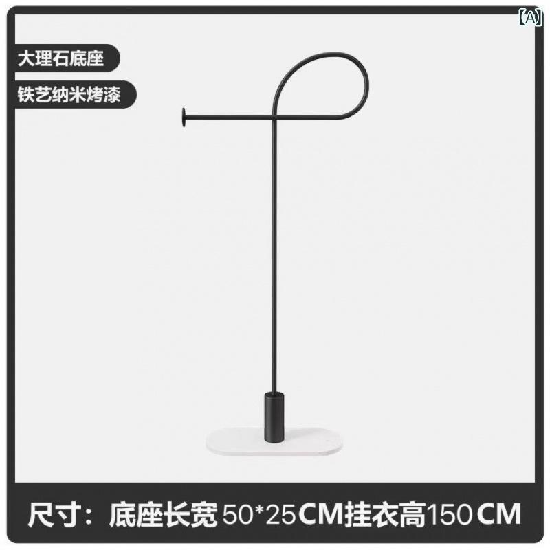 ハンガーラック スリム コートハンガー 大理石ベース 重厚感溢れる底板 省スペース 高安定構造 曲線美が際立つ北欧 リビング 寝室 玄関 衣類掛け 室内物干し ポールスタンド 隙間収納 コンパクト収納 洋服整理 縦型 組立式 インテリア 家具