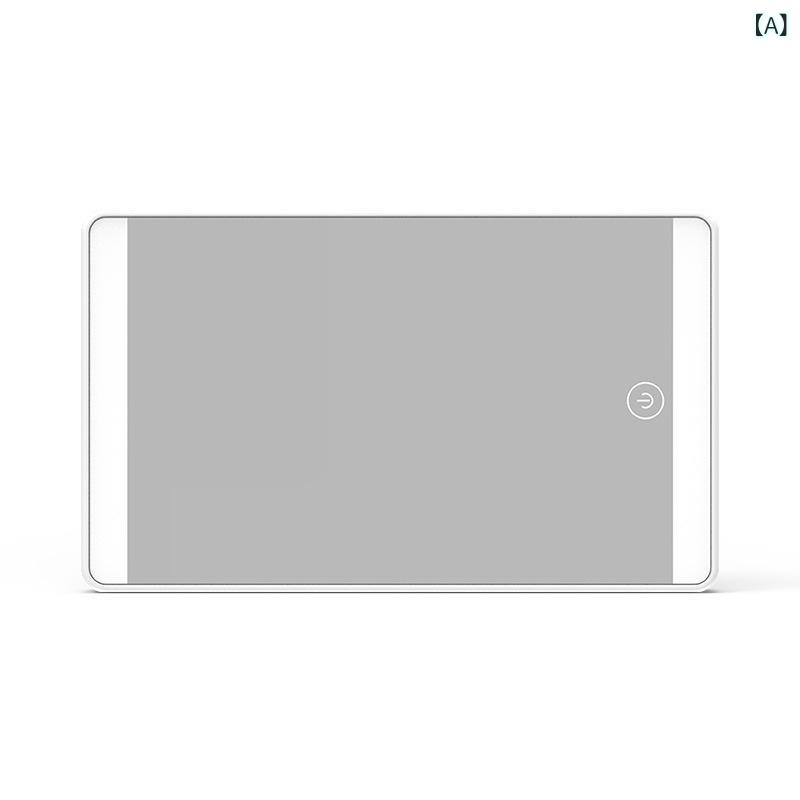 車載用サンバイザーミラー LED 車用 ライト付き 三段階調光 メイク直し USB充電 角度調整可能 バニティミラー 車内 視認性重視 高精細ミラー採用 持ち運び可能 卓上使用 補助ミラー ドライブ用品 車内アクセサリー 省スペース 取り付け簡単 夜間利