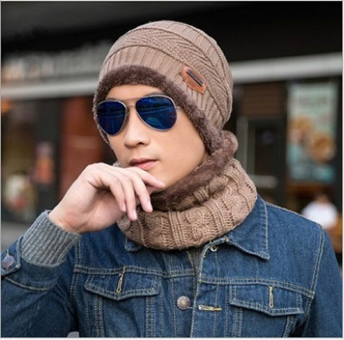 楽天市場 ニット帽 ネックウォーマー2点セット メンズ レディース スヌードマフラー ブランド 男女兼用 パンダ商店 楽天市場店