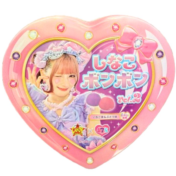 楽天市場】しなこボンボン マンゴー味＆いちご味 （ハート缶 48g 6個入