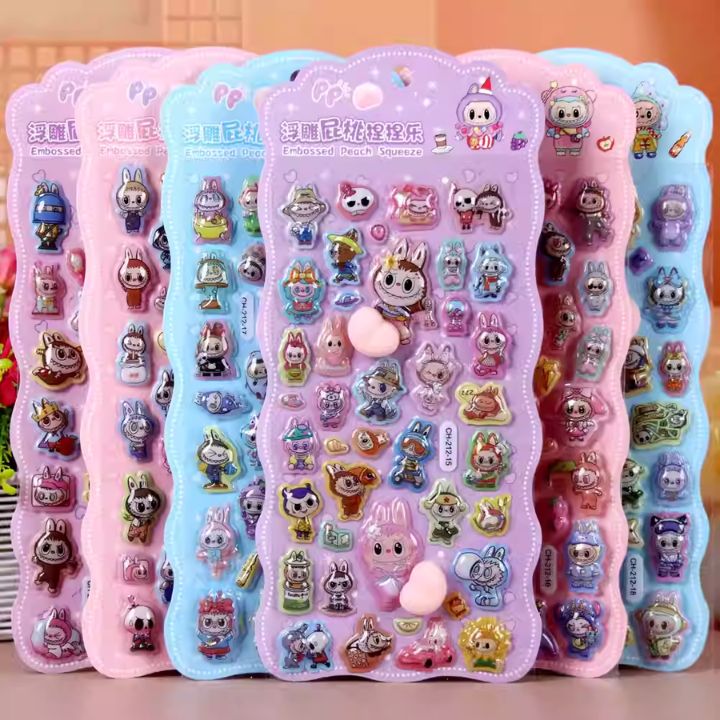 楽天市場】即日発送 Labubu（ラブブ）風シール ぷくぷくシール 3D