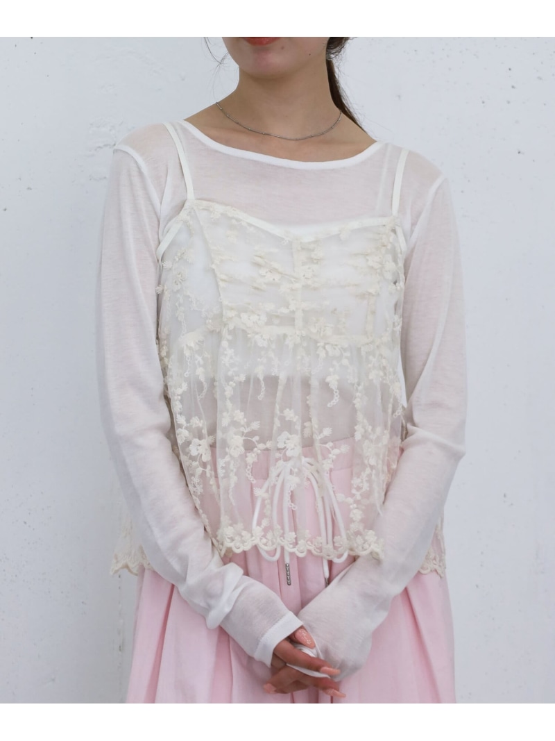 刺?レースペプラムビスチェ*シアーカットTOPS archives アルシーヴ トップス アンサンブル ブラック ブルー ホワイト【送料無料】[ Fashion]