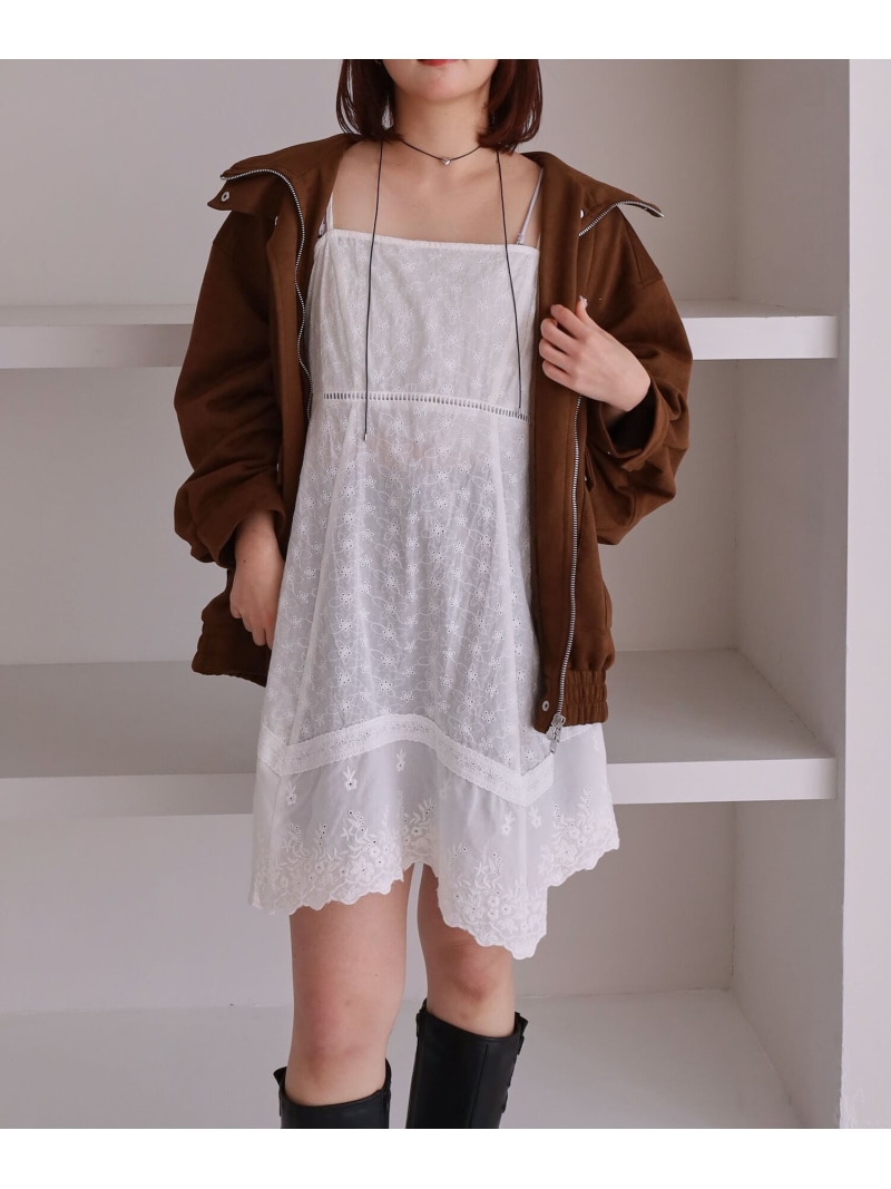イレヘムスカラップミニキャミワンピース archives アルシーヴ ワンピース・ドレス ワンピース ホワイト ブラック【送料無料】[ Fashion]
