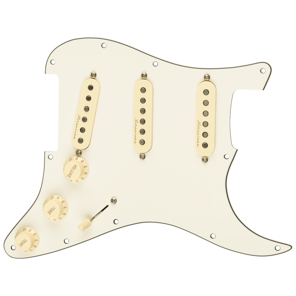 【並行輸入品】Fender Pre-Wired Strat Pickguard, Vintage Noiseless SSS Parchment 結線済ピックガード 0992344509