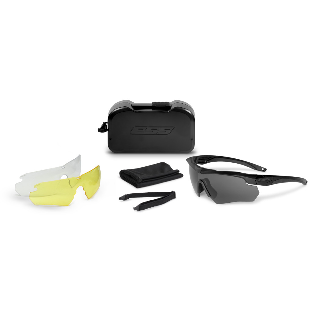【並行輸入品】ESS アイシールド Crossbow Black w/ Clear, Smoke Gray, Hi-Def Yellow