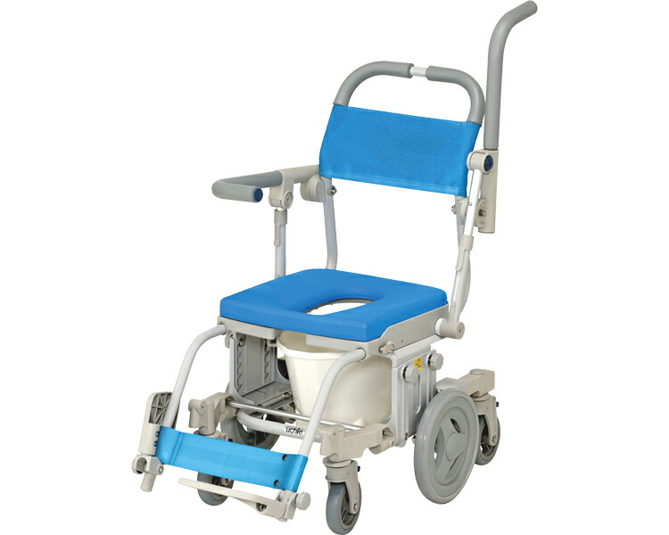 シャワーキャリー 入浴 車椅子 シャトレチェア6輪SAL O型シート バケツ付 SW6083SAL ウチヱ｜介護用品 高齢者 お年寄り 老人 病院 老人ホーム デイサービス 福祉施設 介護施設 入所 入院 風呂場