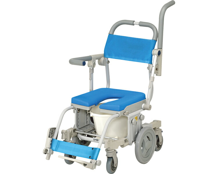 シャワーキャリー 入浴 車椅子 シャトレチェア6輪SAL U型シート バケツ付 SW6084SAL ウチヱ｜介護用品 高齢者 お年寄り 老人 病院 老人ホーム デイサービス 福祉施設 介護施設 入所 入院 風呂場