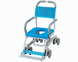 シャワーキャリー 入浴用 車椅子 高齢者 介護用品 シャワーラク 4輪自在 SWR-130 O型穴有りシートタイプ ウチヱ|お年寄り 老人 病院 施設 デイサービス 入浴介助 訪問入浴 車いす 車イス お風呂 風呂場|介護BOX パンドラ