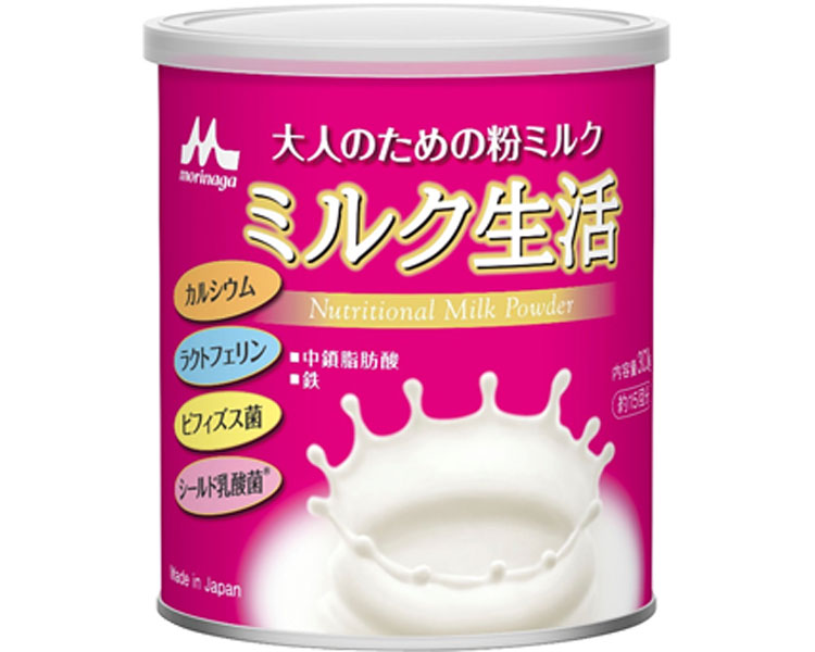 【個人宅配送不可】大人のための粉ミルク ミルク生活 300g&times;12個セット 森永乳業 │ セット販売 介護食品 栄養補助食品 ビフィズス菌BB536 ラクトフェリン シールド乳酸菌 カルシウム 鉄 中鎖脂肪酸 シニア 高齢者 介護用品｜介護ＢＯＸ　パンドラ