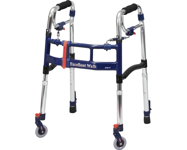歩行器 介護 スライドフィットEX 前輪キャスター付き ミニタイプ M-0293ST ユーバ産業 │ 介護用品 介護 歩行補助 手押し 幅調節可能 大人用 室内 屋内用 歩行補助 歩行訓練 リハビリ コンパクト 折りたたみ 病院 施設 自宅 高齢者｜介護ＢＯＸ　パンドラ