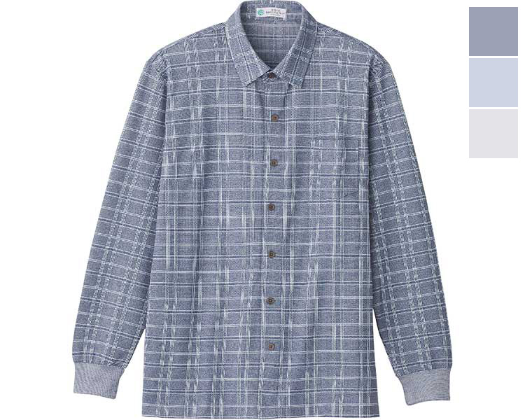 2周年記念イベントが メンズ シャツ 綿混スナップ釦ニットシャツ 0216 ケアファッションおしゃれ シニア ファッション 男性用 紳士服 高齢者 介護 衣類 オシャレ着 プレゼント ギフト 贈り物 父の日 22ss