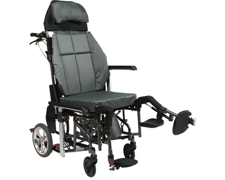 車椅子 ティルト＆リクライニング車椅子 モダンリッチスタイル KMD-R12 No.82（チャコールグレー） カワムラサイクル │ 車いす 車イス 介助 介護用品 折りたたみ 背折れ リクライニング ティルト クッション付き スイングアウト 介助ブレーキ付き ノーパンクタイヤ 105,000円