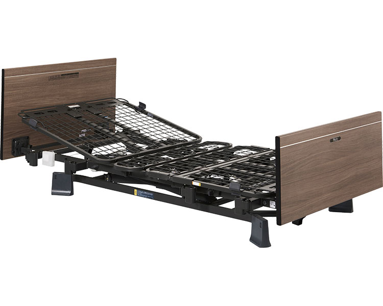 電動ベッド リクライニングベッド 介護 ミオレットIIIネクスト 3モーター 木製フラットボード P113-33BA ヨコ柄 90cm幅 プラッツ | 介護ベッド 高齢者 お年寄り 老人 シニア 電動 ベッド 寝具 背上げ 在宅介護