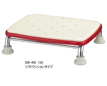 安寿 ステンレス製浴槽台R“あしぴた”標準 ソフトクッションタイプ12-15 レッド 536-452｜浴そう台 介護用品 組立完成品 安全 介護 滑りにくい 安心 横すべり防止 入浴介助 お風呂 転倒 入浴用品 福祉用具高齢 お年寄り 老人 バスグッズ アロン化成