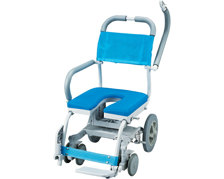 シャワーキャリー 入浴用 車椅子 高齢者 介護用品 くるくるチェアD U型シート KRU-174 ウチヱ｜お年寄り 老人 病院 施設 デイサービス 入浴介助 訪問入浴 車いす 車イス お風呂 風呂場