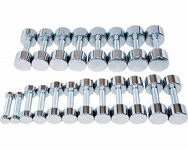 ダンベル 1kg クロームダンベル 1kg×2個入り A-111 中旺ヘルス │ ダンベル エクササイズ トレーニング リハビリ 介護用品 健康機器 運動 筋トレ 病院 老人ホーム デイサービス 機能訓練 ジム 家トレ
