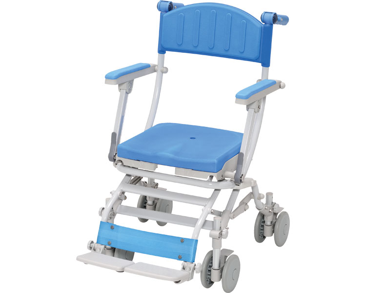 シャワーキャリー 入浴用 車椅子 高齢者 介護用品 シャトレチェアC 4輪自在タイプ 穴無しシート STR6201 ウチヱ｜お年寄り 老人 病院 施設 デイサービス 入浴介助 訪問入浴 車いす 車イス お風呂 風呂場