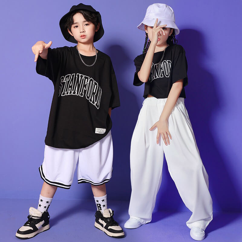 市場 ダンス衣装 女の子 子供 セットアップ キッズ HIPHOP ヒップホップ 子供服 上下セットアップ Tシャツ 半ズボン 男の子 長ズボン