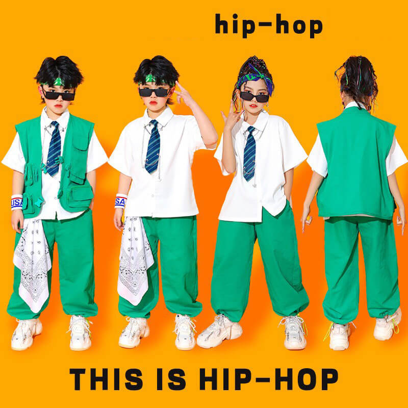 ダンス衣装 キッズ セットアップ ヒップホップ HIPHOP 子供服 上下セットアップ ベスト シャツ パンツ 子供 男の子 女の子 ガールズ チア ジャズダンス  ステージ衣装 文化祭 原宿系 練習着 応援団 演出服 K-POP jazz サマーキャンプ 団体服 【74%OFF!】