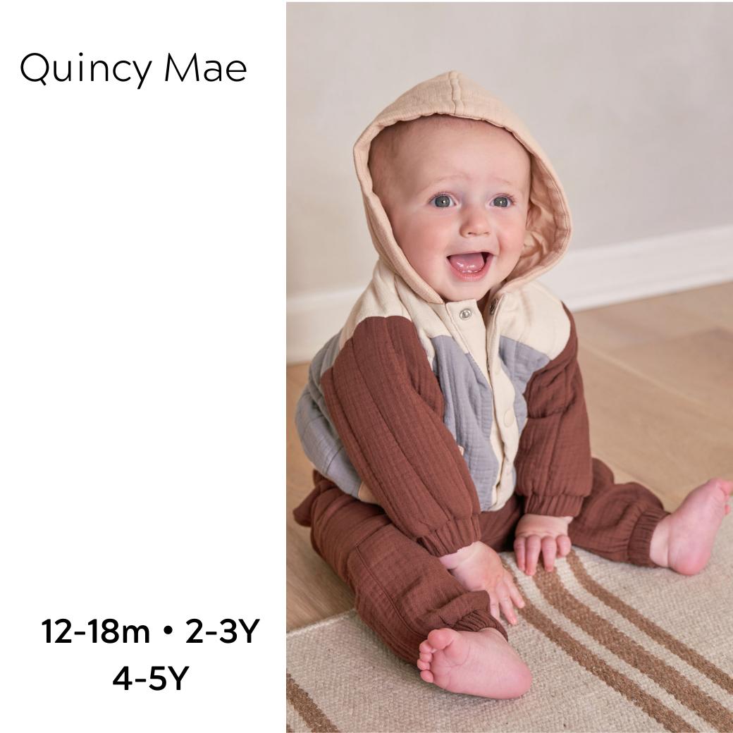 Quincy Mae QM444 23AW クインシーメイ フードウーブンジャケット ベビー キッズ 子供服 出産祝い おしゃれ シンプル お出かけ着 冬　コート｜パオンズ