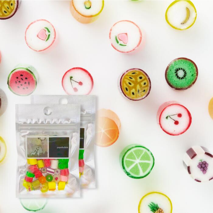 フルーツミックスセット キャンディ 40g 飴 お菓子 プレゼント 21人気の 贈り物 プチギフト かわいい ちょっとした 手作り 飴職人 キャンディー フォトジェニック 映え 3980円以上で送料無料 お礼 祝 パパブブレ お祝い Papabubble Papabubble 誕生日