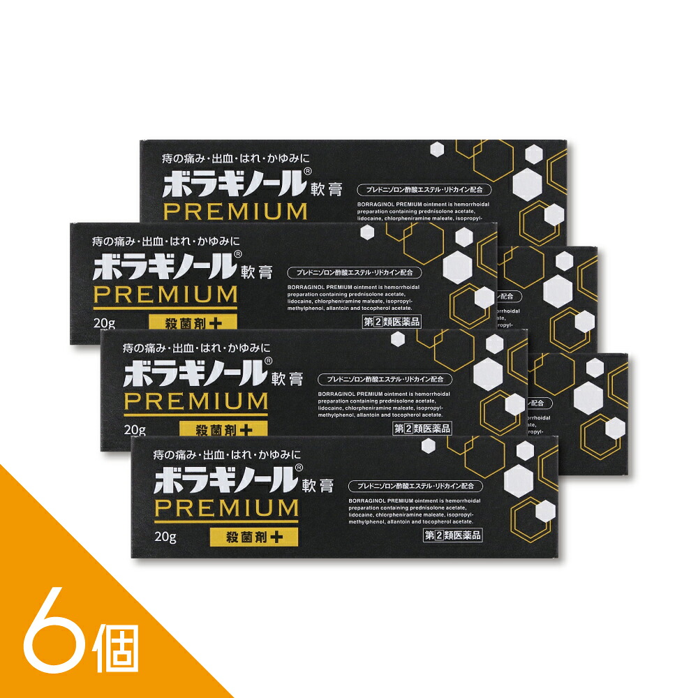【6個】『ボラギノールプレミアム軟膏 20g』痔の痛み・かゆみ・出血に 外痔核 切れ痔に効く 塗るタイプ【第(2)類医薬品】